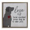 Stupell Industries Love Is Excited Dog Pet Phrase Framed Floater Canvas Wall Art